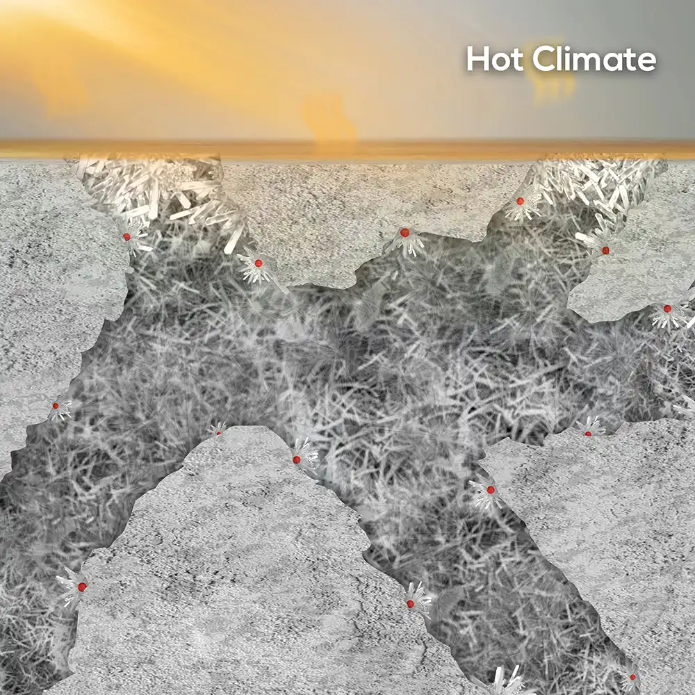 DMC Technology managing hydration and preventing cracking in high-temperature concrete environments