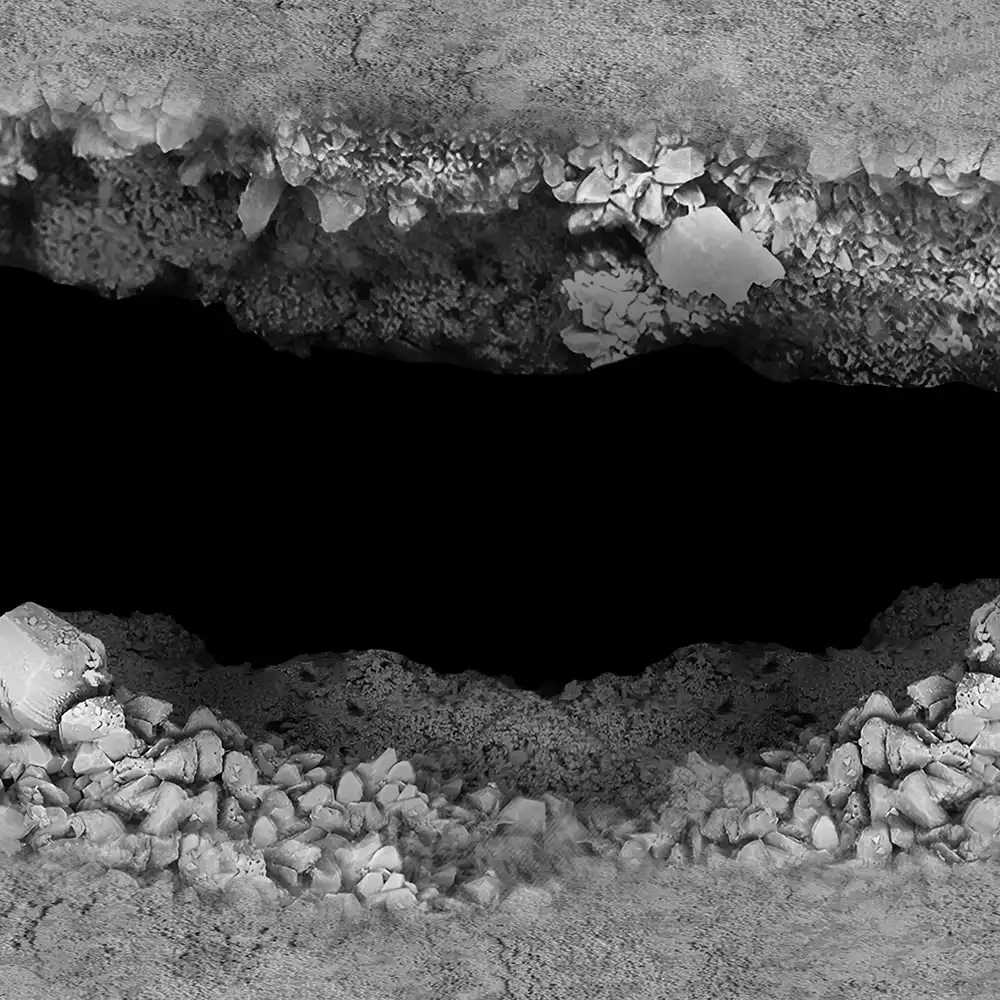 Untreated concrete's natural porosity and vulnerability to water penetration